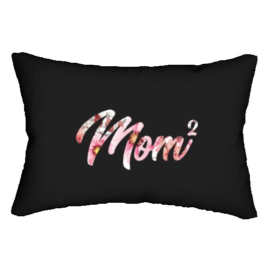 Mom Squared Floral Design Cute Mothers Day Lumbar Pillows