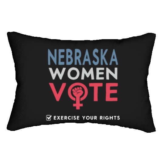 Nebraska Women Vote Voter 2022 Election Feminist Lumbar Pillows