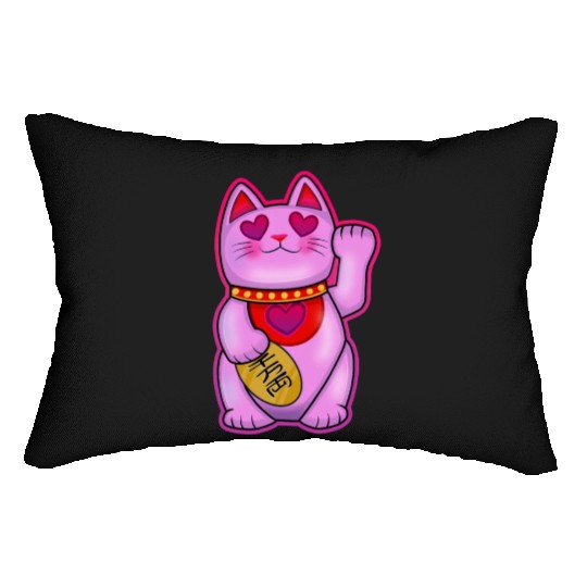Cute Maneki Neko Romance Cat Lumbar Pillows
