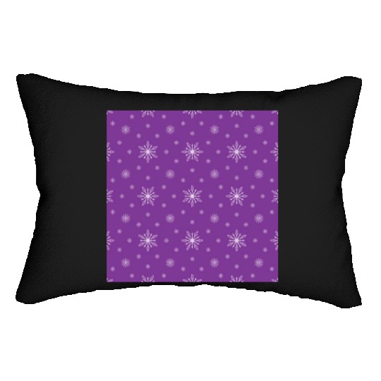 Modern Snowflakes Pattern Purple Lumbar Pillows