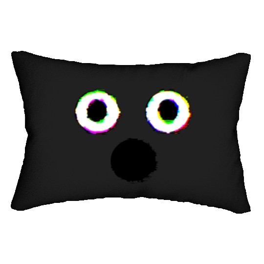 Glitch Ghost Face Lumbar Pillows