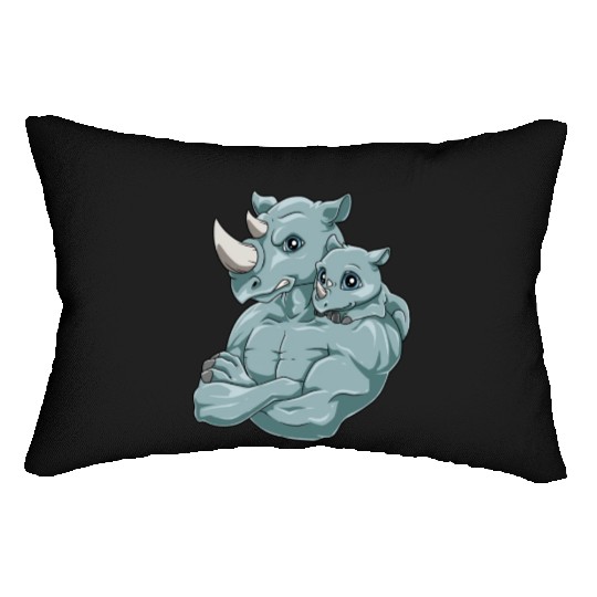 Strong Rhino with Rhino Kid for a Rhinoceros Lumbar Pillows
