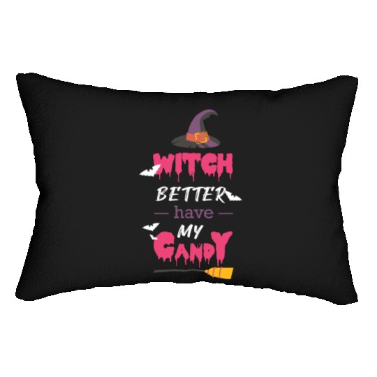 Halloween witch candy Lumbar Pillows