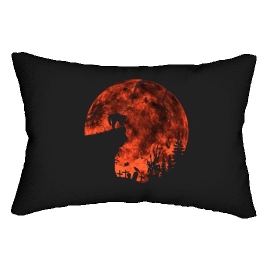 Cat Red Moon trick or treat Bats Forest Funny Lumbar Pillows