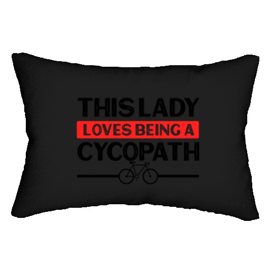 Funny Lady Cycling Riders Cyclist Bicycle Lumbar Pillows