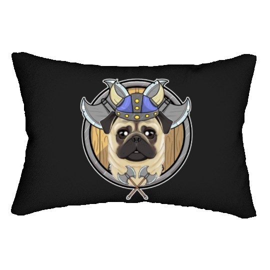 Pug I Valhalla I Viking Lumbar Pillows