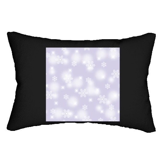 Lavender Snowflakes Pattern Lumbar Pillows