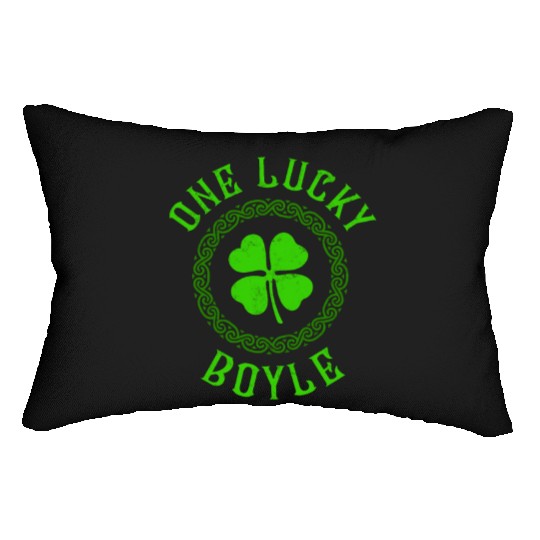 One Lucky Boyle Irish Family 4 Leaf Clover Lumbar Pillows
