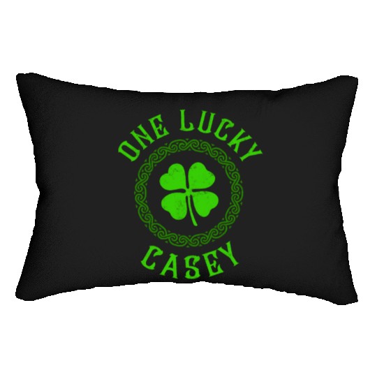 One Lucky Casey Irish Family 4 Leaf Clover Lumbar Pillows