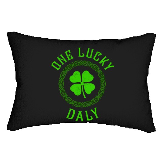 One Lucky Daly Irish Family 4 Leaf Clover Lumbar Pillows