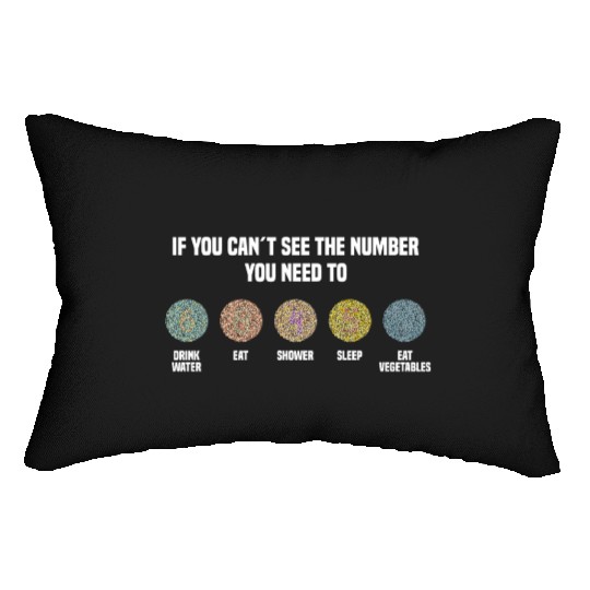 Ishihara Numbers - Eat Vegetables Lumbar Pillows