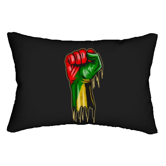 Raise your fist - Black history Month Afro Lumbar Pillows