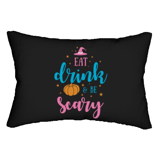 Eat Drink Be Scary Halloween 2022 Lumbar Pillows