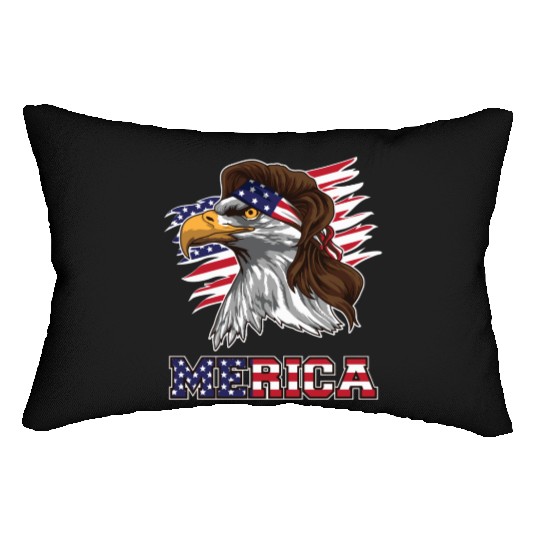 American Bald Eagle Mullet Merica Bird Of Prey Lumbar Pillows