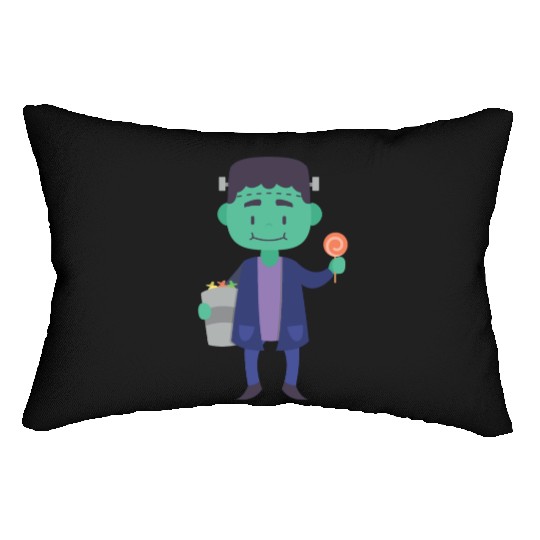 Candy Collector Happy Scary Halloween Vampire Lumbar Pillows
