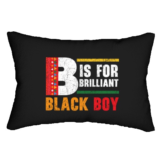 B Is For Brilliant Black Boy Black History Month Lumbar Pillows