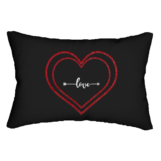 Heart with love in the middle Lumbar Pillows