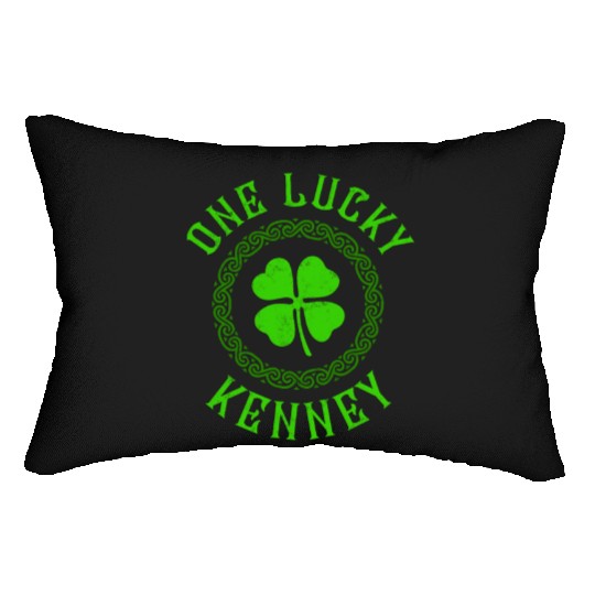 One Lucky Kenney Irish Family Four Leaf Clover Lumbar Pillows