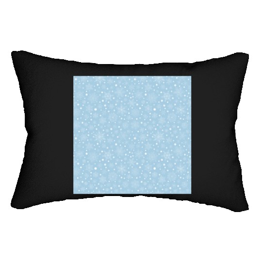 Light Blue Snowflakes Pattern Lumbar Pillows