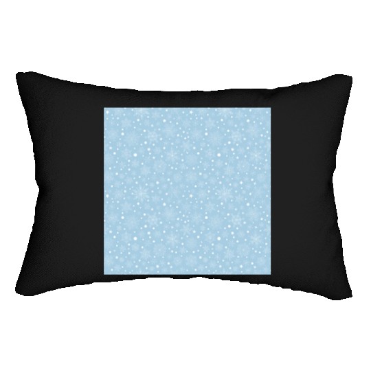 Light Blue Snowflakes Pattern Lumbar Pillows
