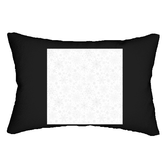 Modern Snowflakes Pattern White Silver Lumbar Pillows