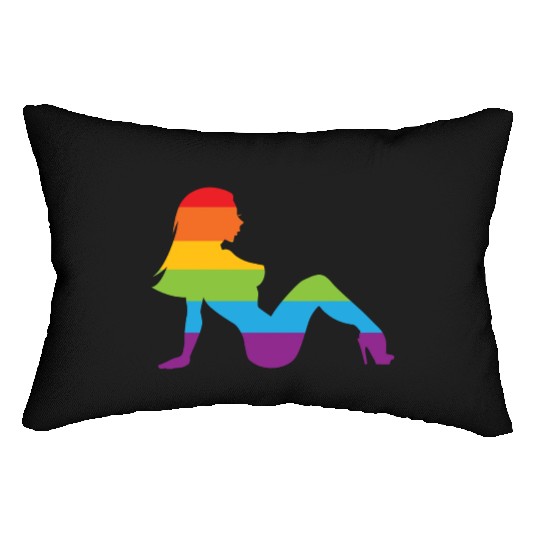 Sexy Retro Mudflap Girl Lesbian Pride LGBT Lumbar Pillows