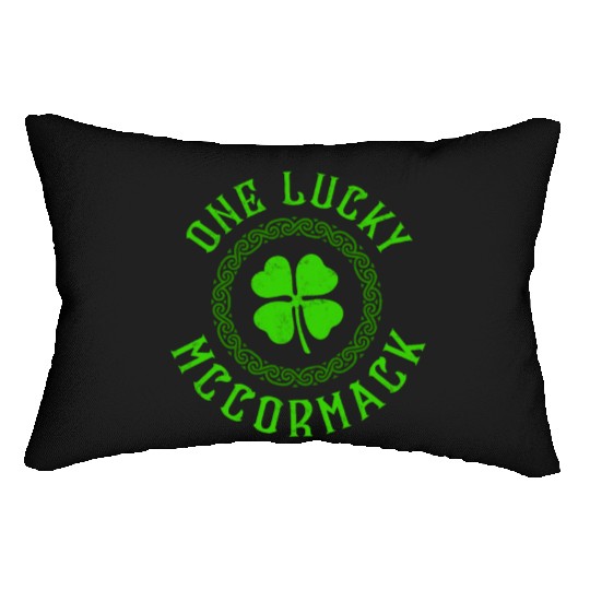 One Lucky McCormack Irish Family Four Leaf Clover Lumbar Pillows