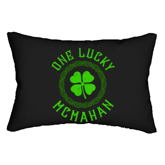 One Lucky McMahan Irish Family Four Leaf Clover Lumbar Pillows