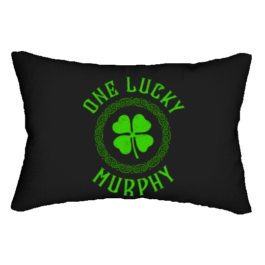 One Lucky Murphy Irish Family Four Leaf Clover Lumbar Pillows