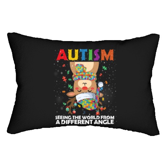 Autism Rudolph Deer Christmas Lumbar Pillows
