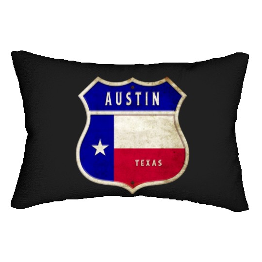 Austin Texas crest flags design Lumbar Pillows