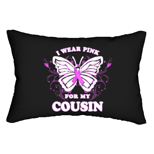 Breast Cancer Awareness Wear Pink Ribbon Cousin Lumbar Pillows