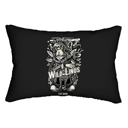 Smoking Monkey by Wild Linus Germany Lumbar Pillows