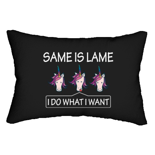 LGBT Same Is Lame Rainbow Unicorn Gift Lumbar Pillows