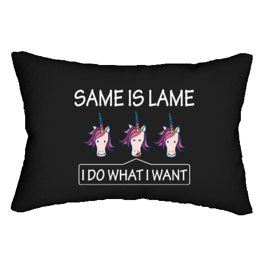 LGBT Same Is Lame Rainbow Unicorn Gift Lumbar Pillows