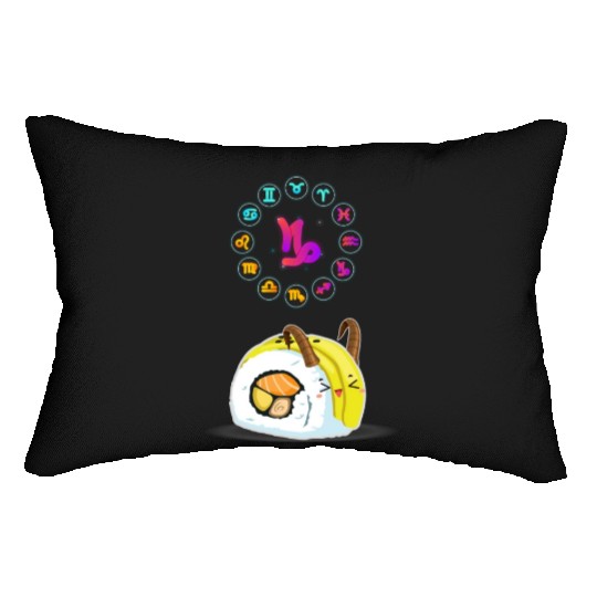 Japanese Sushi Funny Capricorn Zodiac Sushi Lover Lumbar Pillows