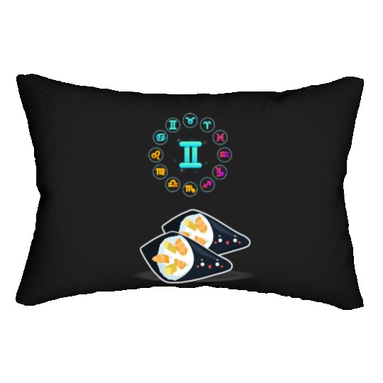 Japanese Sushi Funny Gemini Zodiac Sushi Lover Pun Lumbar Pillows