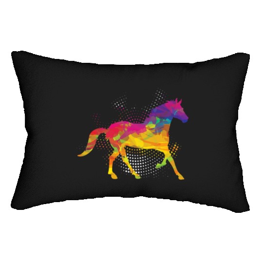 Horse Lover Equestrian Horse Jockey Fan Polygon Lumbar Pillows