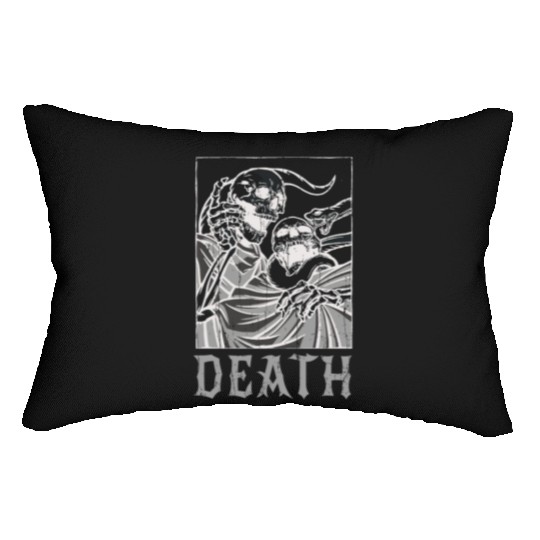 Skeleton Bones Tarot Card Occult Death Gothic Lumbar Pillows