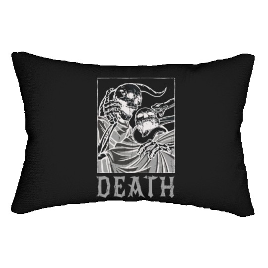 Skeleton Bones Tarot Card Occult Death Gothic Lumbar Pillows