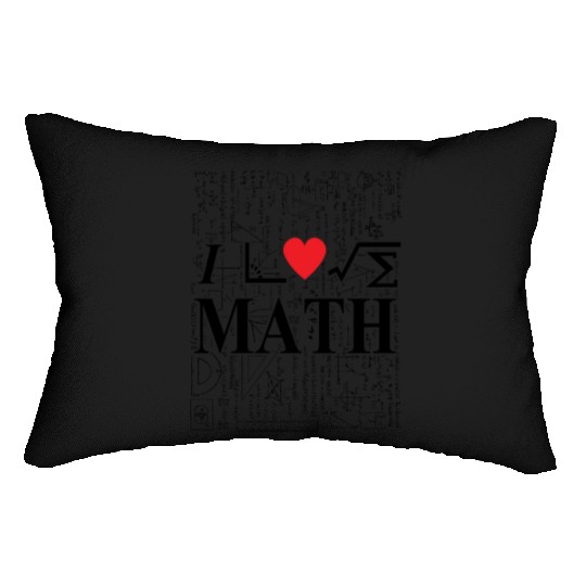 i love math Lumbar Pillows