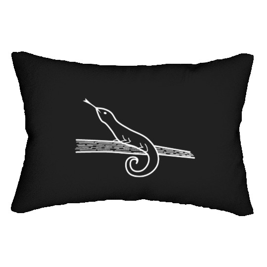 Lizard on a tree branch Lumbar Pillows