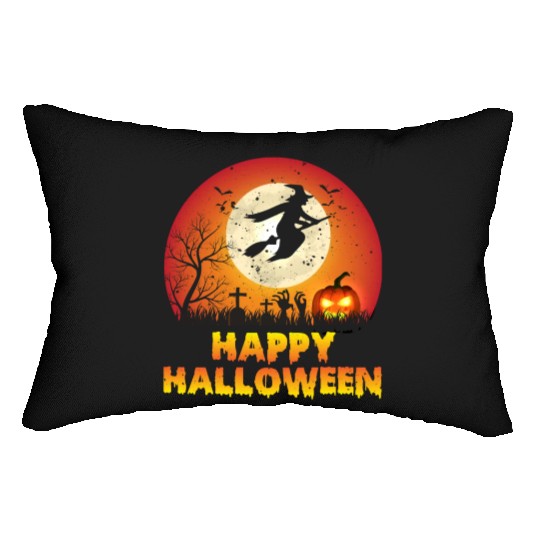 Happy Halloween Witch Lumbar Pillows