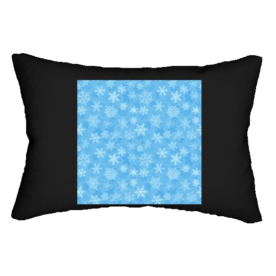 Pretty Light Blue Snowflakes Pattern Lumbar Pillows