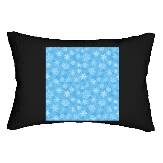 Pretty Light Blue Snowflakes Pattern Lumbar Pillows