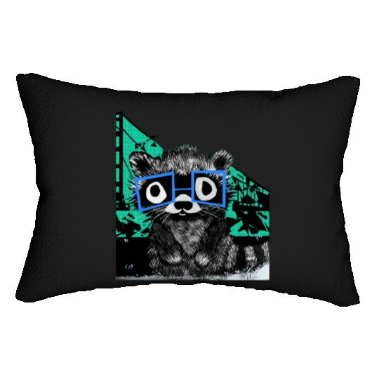 Raccoon #3 Mary Jane Bookworm Lumbar Pillows