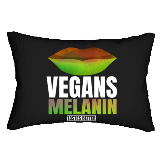 Lovable Melanin Of Vegans Quote Lumbar Pillows