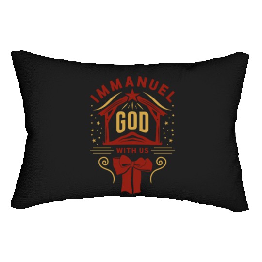 Immanuel God With Us Christmas Holiday Xmas Lumbar Pillows
