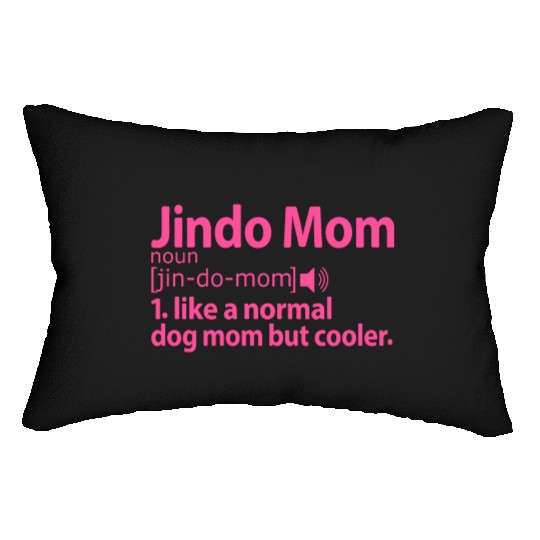 Korean Jindo Dog Owner Girl Definition Mom Pink Lumbar Pillows