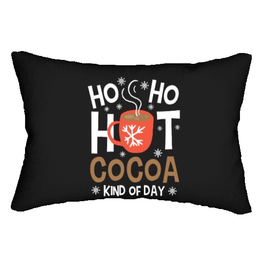 Christmas Funny Ho Ho Hot Cocoa Xmas Holiday Gift Lumbar Pillows
